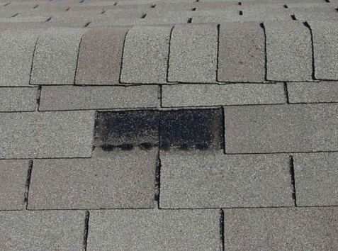 Missing shingles roof leak