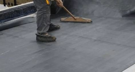  Black colored EPDM roofing 