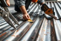 how to cut tin roofing